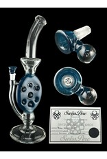 Swiss Perc Swiss Perc Full Size Side Feeder With Triple Donut Swoop Bent Neck Blue Stardust #96 of #100