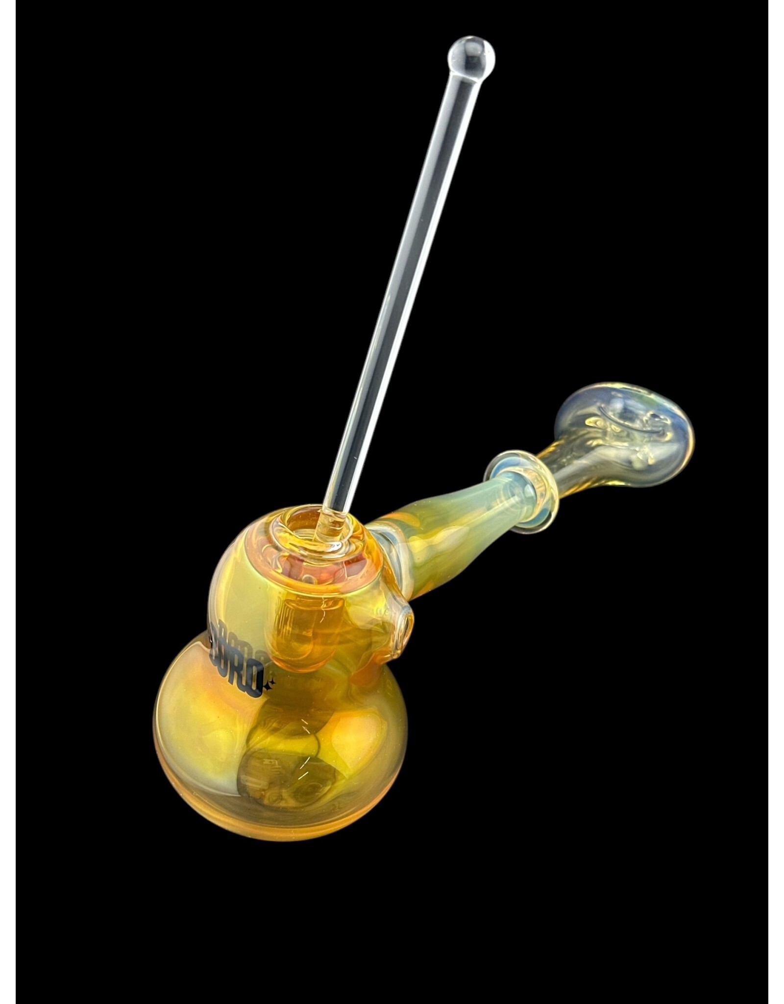 Borosyndicate Boro Pollen Bowl Fumed Hammer Style Pipe With Donut Mouthpiece