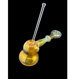 Borosyndicate Boro Pollen Bowl Fumed Hammer Style Pipe With Donut Mouthpiece