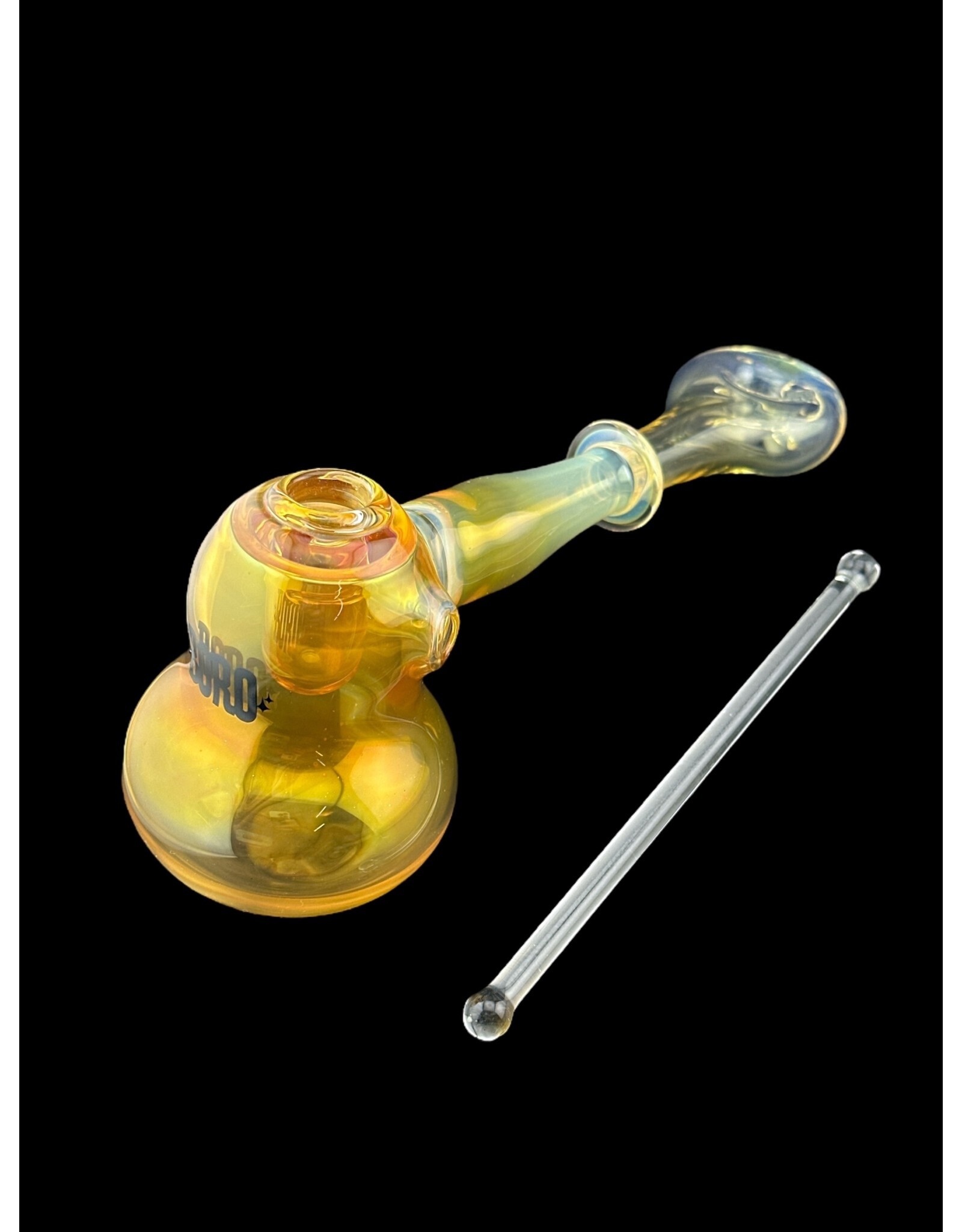 Borosyndicate Boro Pollen Bowl Fumed Hammer Style Pipe With Donut Mouthpiece
