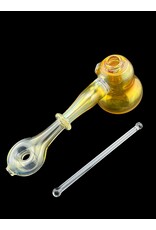 Borosyndicate Boro Pollen Bowl Fumed Hammer Style Pipe With Donut Mouthpiece