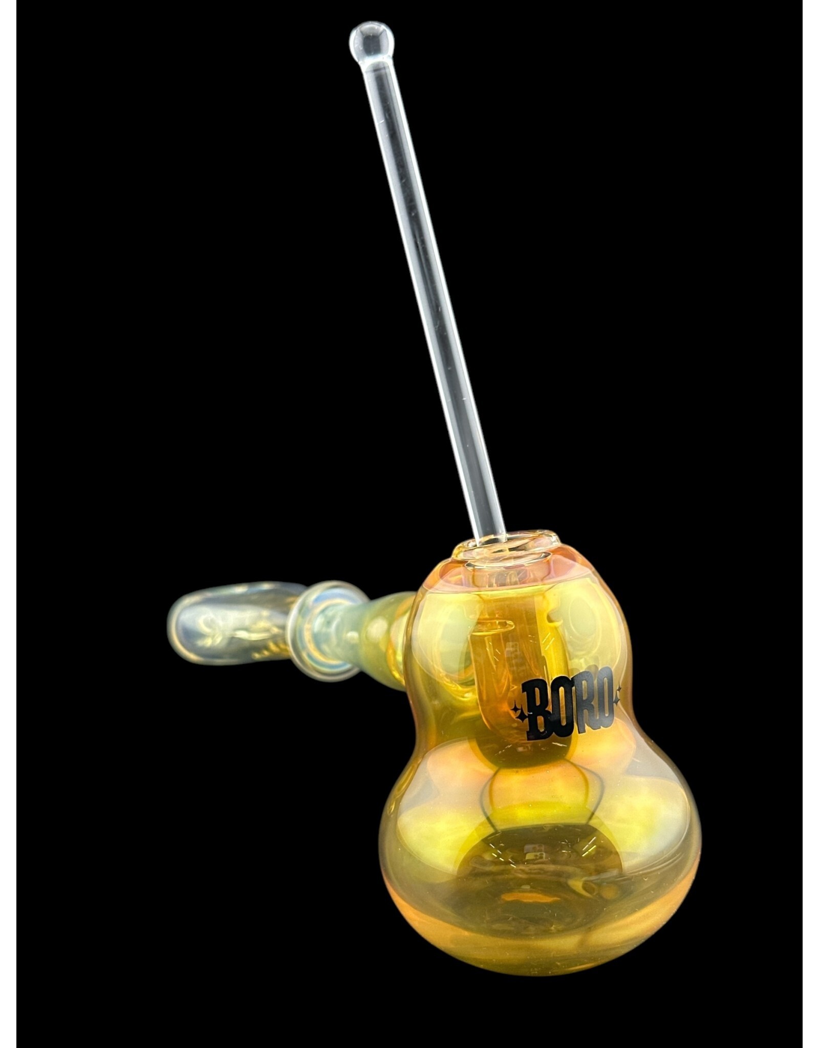 Borosyndicate Boro Pollen Bowl Fumed Hammer Style Pipe With Donut Mouthpiece