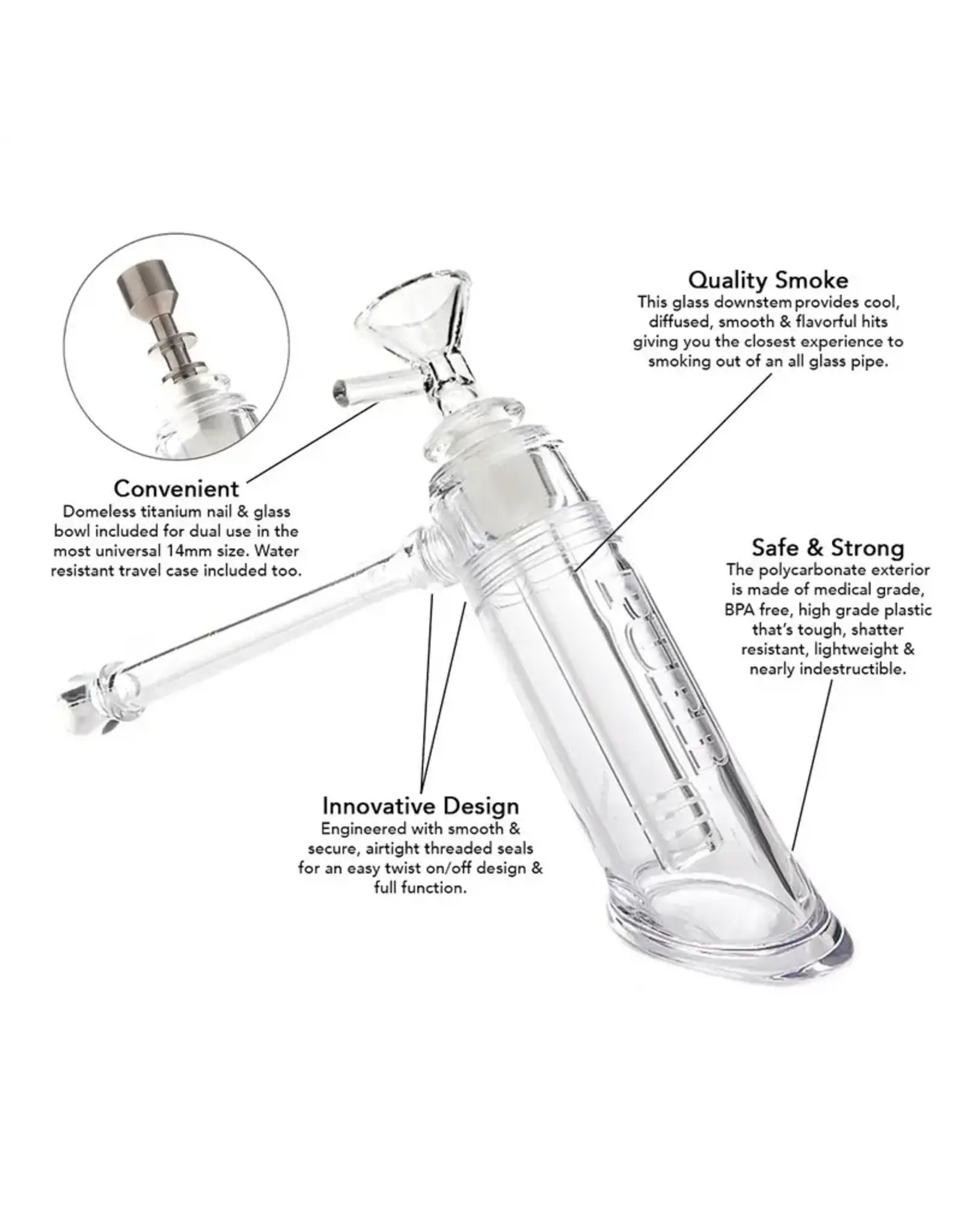 Purr2go Traveler Polycarbonate bubbler And Rig Set
