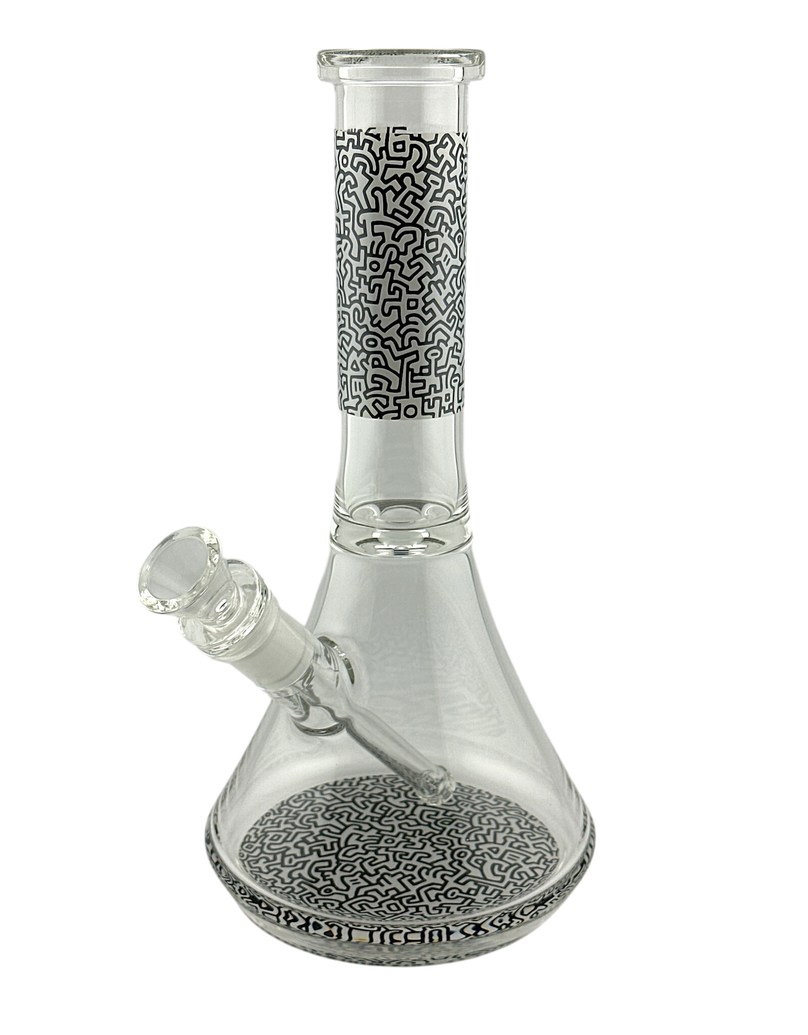 Keith Haring Keith Haring Glass Water Pipe White And Black Beaker