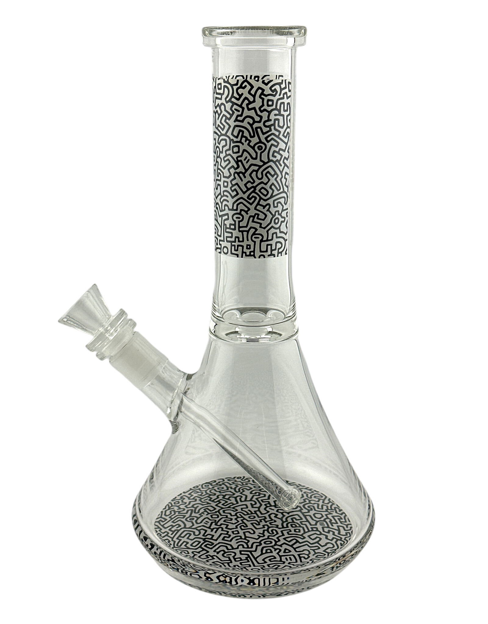 Keith Haring Keith Haring Glass Water Pipe White And Black Beaker