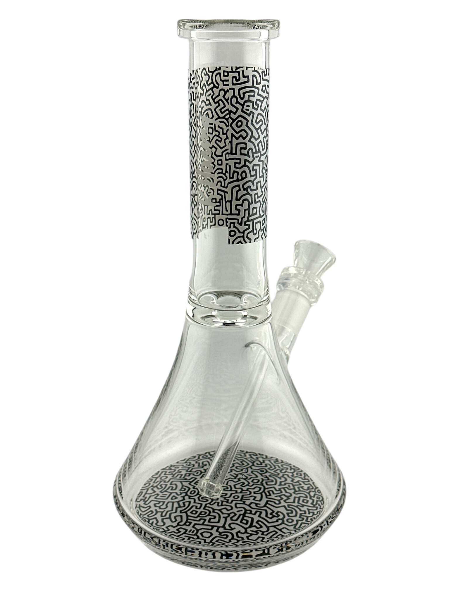 Keith Haring Keith Haring Glass Water Pipe White And Black Beaker