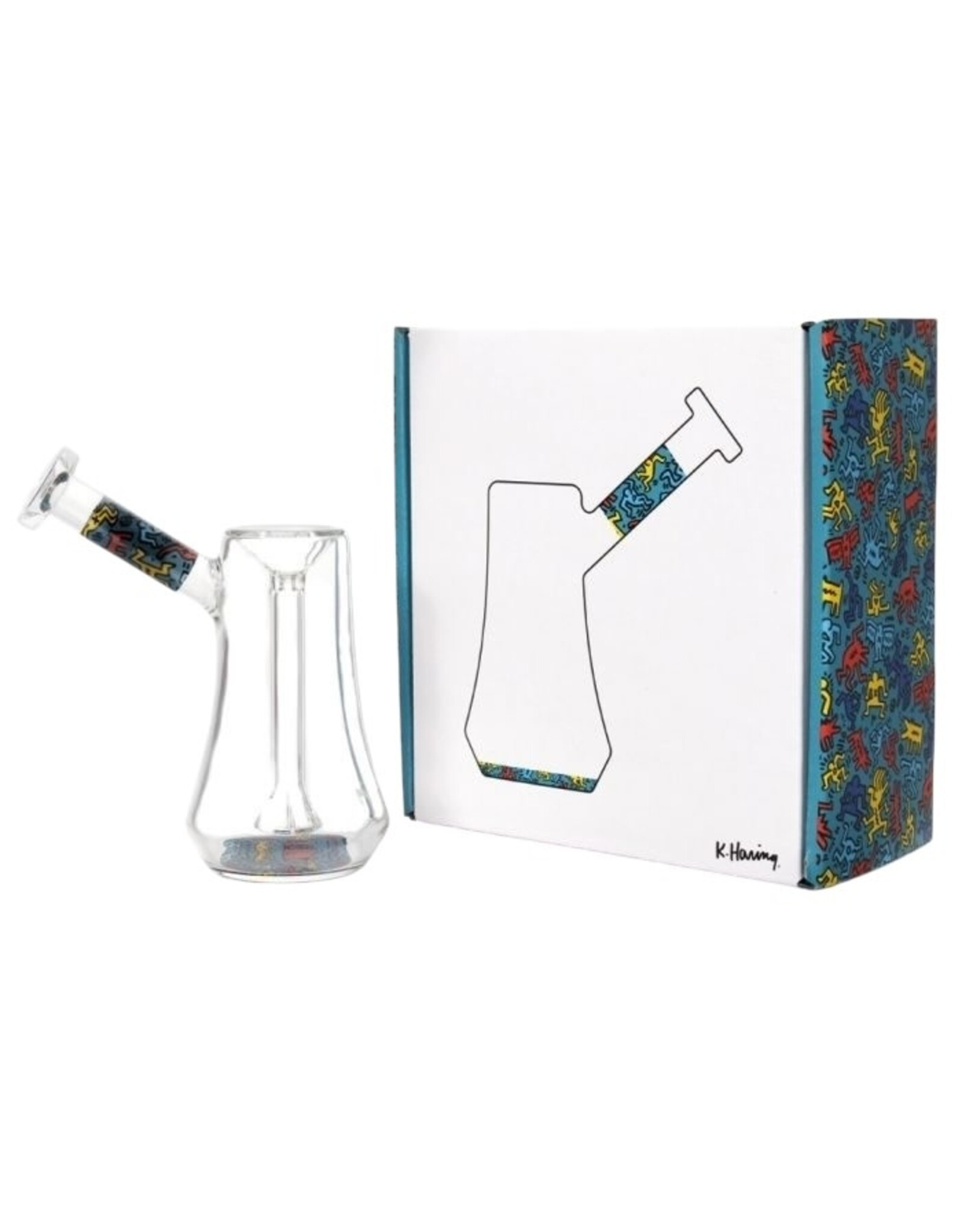 Keith Haring Keith Haring Glass Bubbler Multi Blue