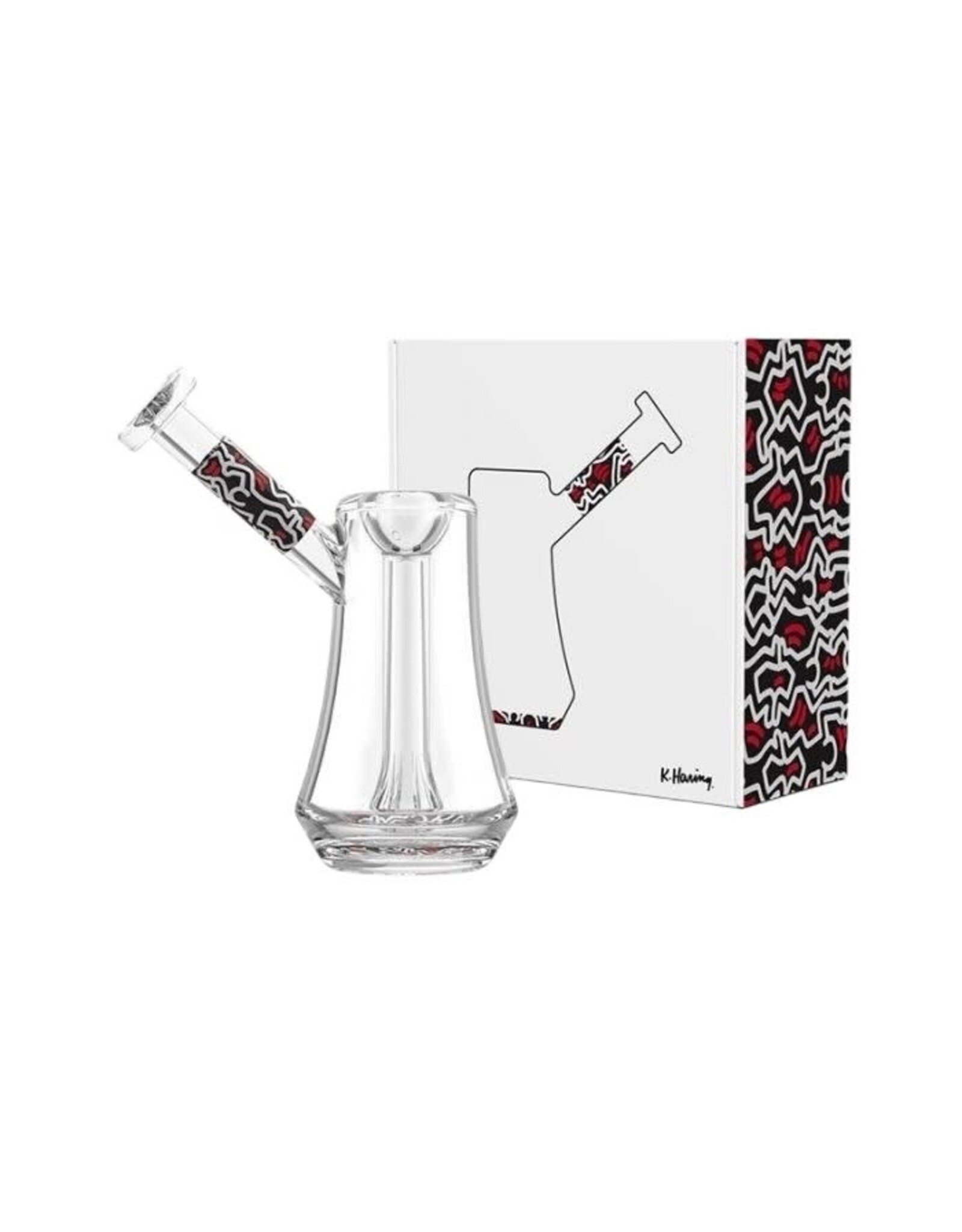 Keith Haring Keith Haring Glass Bubbler Red White And Black