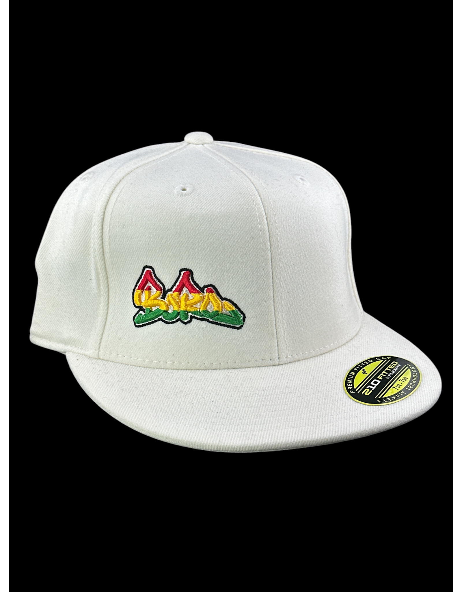 Borosyndicate Boro White hat with rasta thread 210 fitted 7 1/4 - 7 5/8