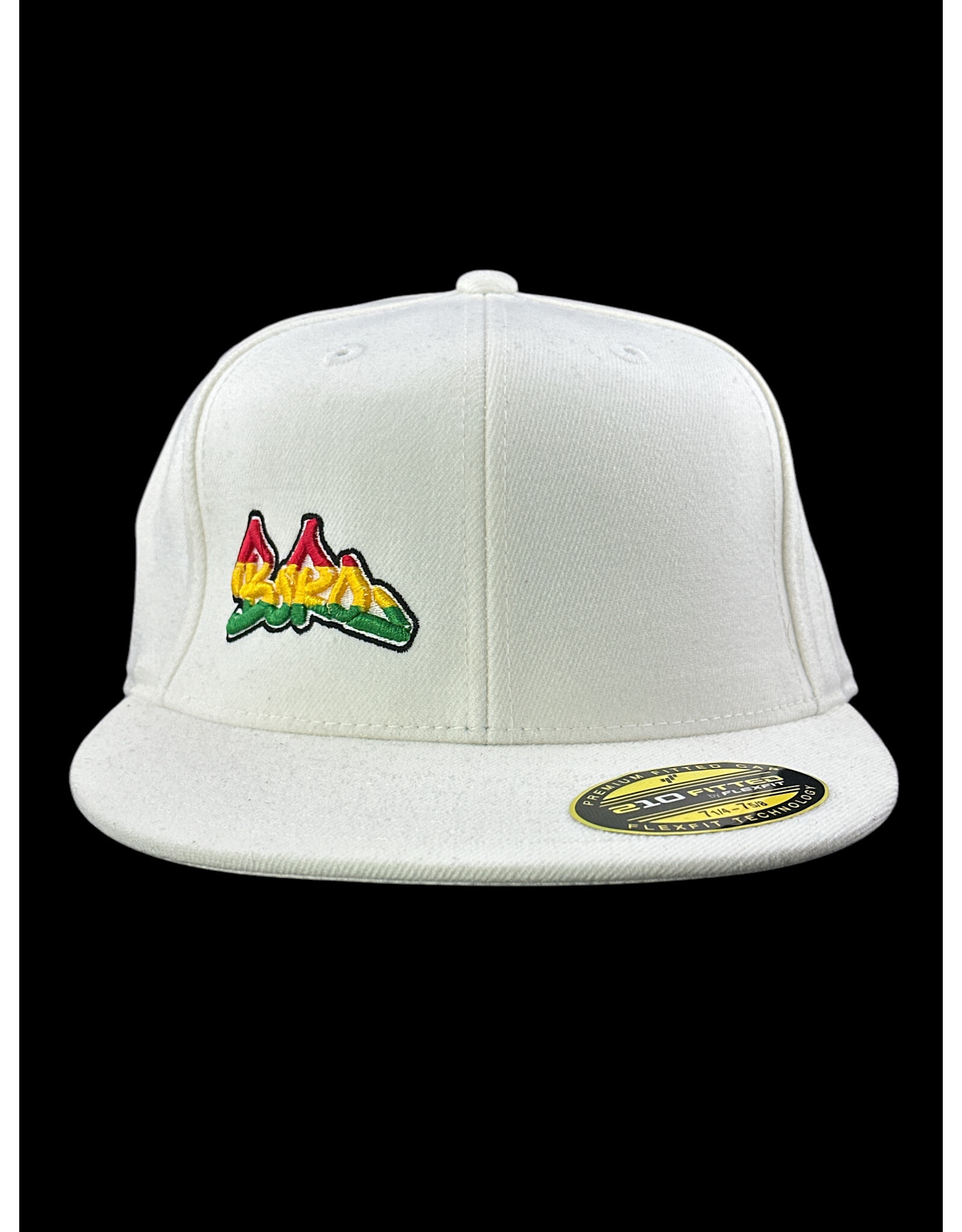 Borosyndicate Boro White hat with rasta thread 210 fitted 7 1/4 - 7 5/8