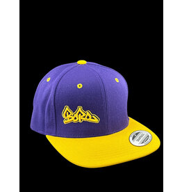 Borosyndicate Boro Purple  hat with Yellow Brim And thread Snapback