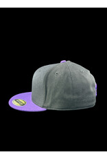 Borosyndicate Boro Black hat with Purple Brim And thread 210 Fitted 6 7/8 - 7 1/4