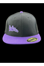 Borosyndicate Boro Black hat with Purple Brim And thread 210 Fitted 6 7/8 - 7 1/4