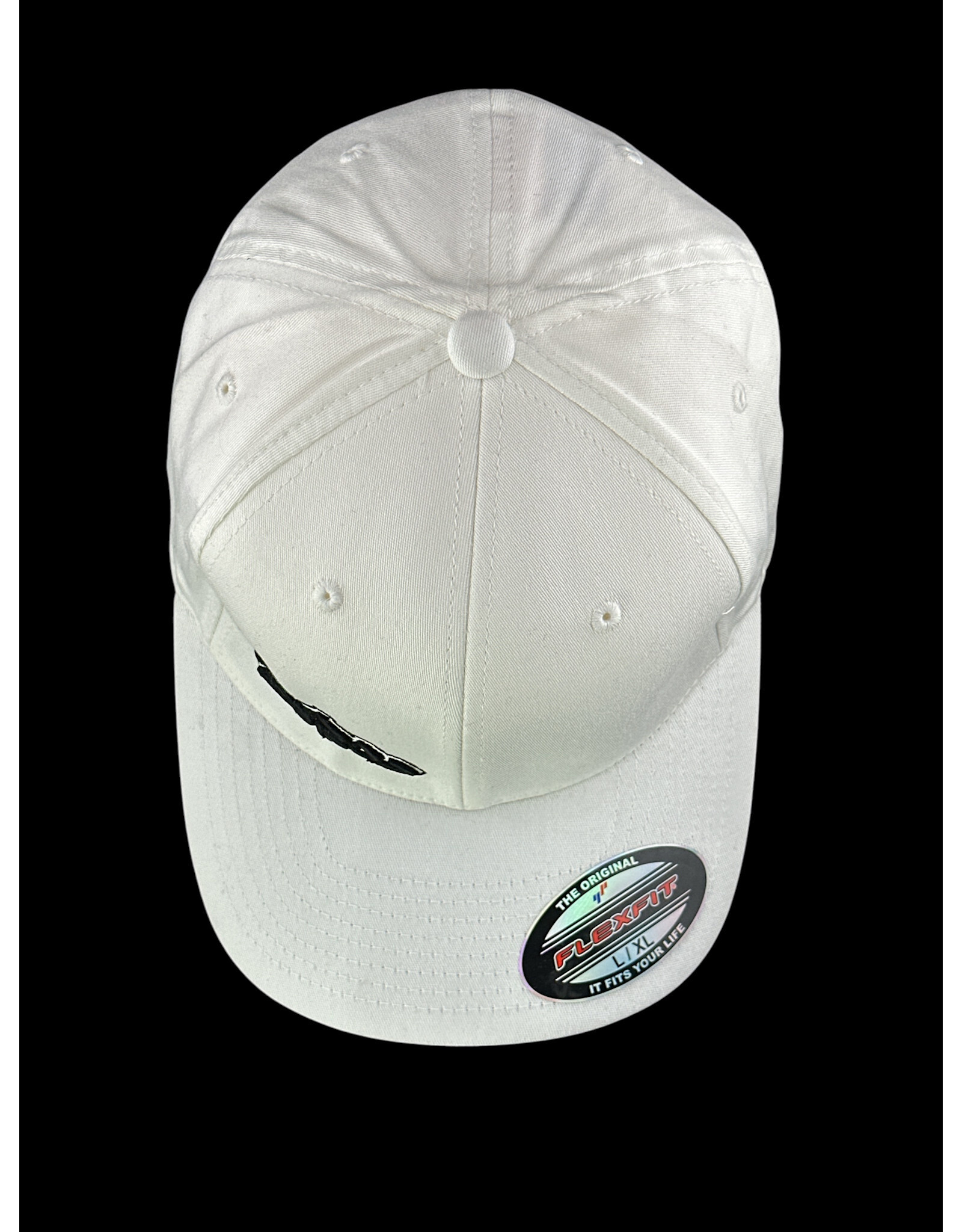 Borosyndicate Boro White hat with black thread flexfit L / XL
