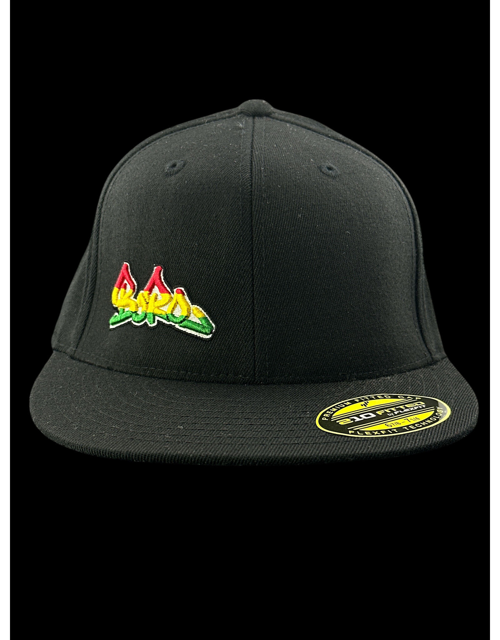 Borosyndicate Boro Black hat with rasta thread 210 fitted  6 7/8  - 7 1/4