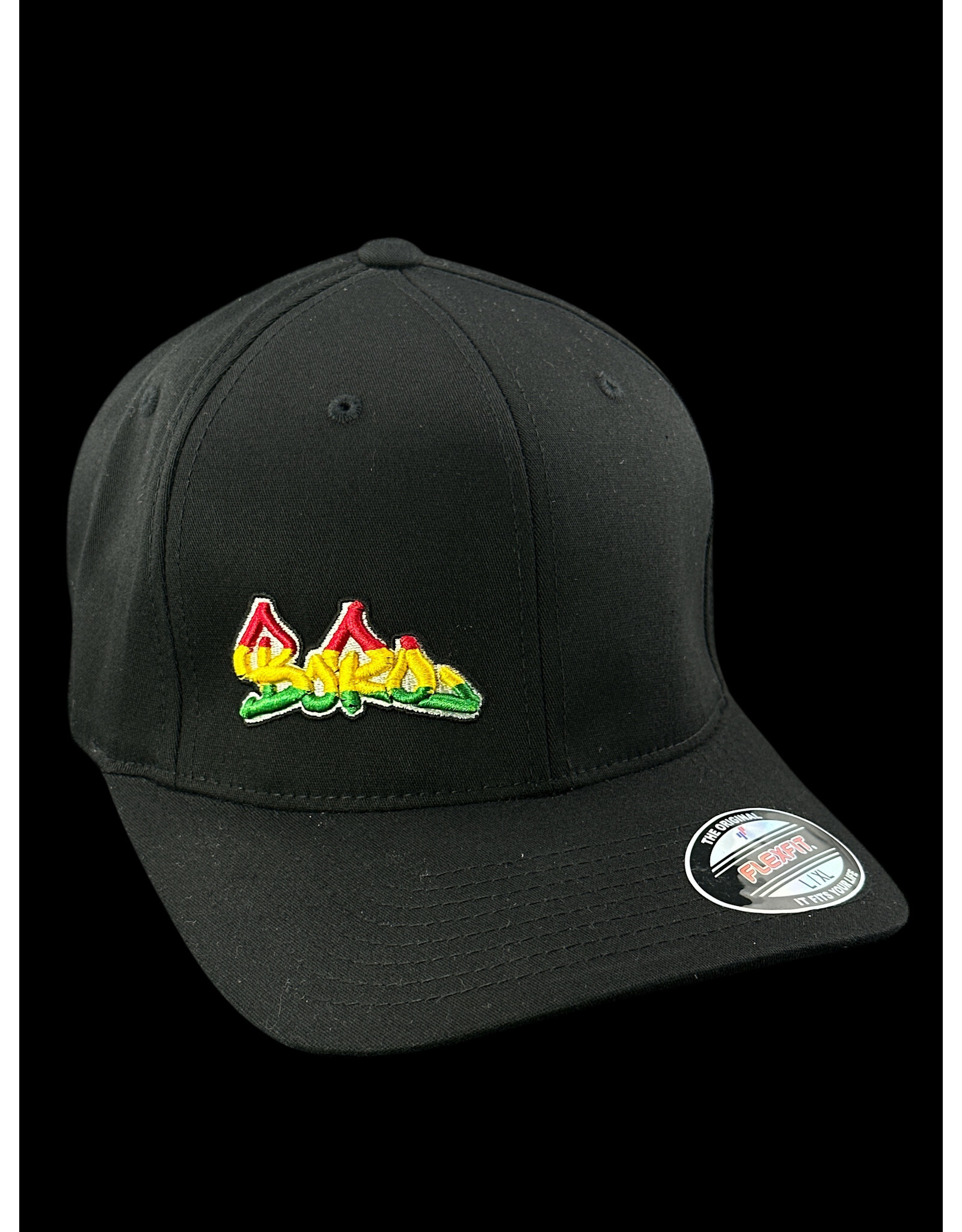 Borosyndicate Boro Black hat with rasta thread flexfit L / XL