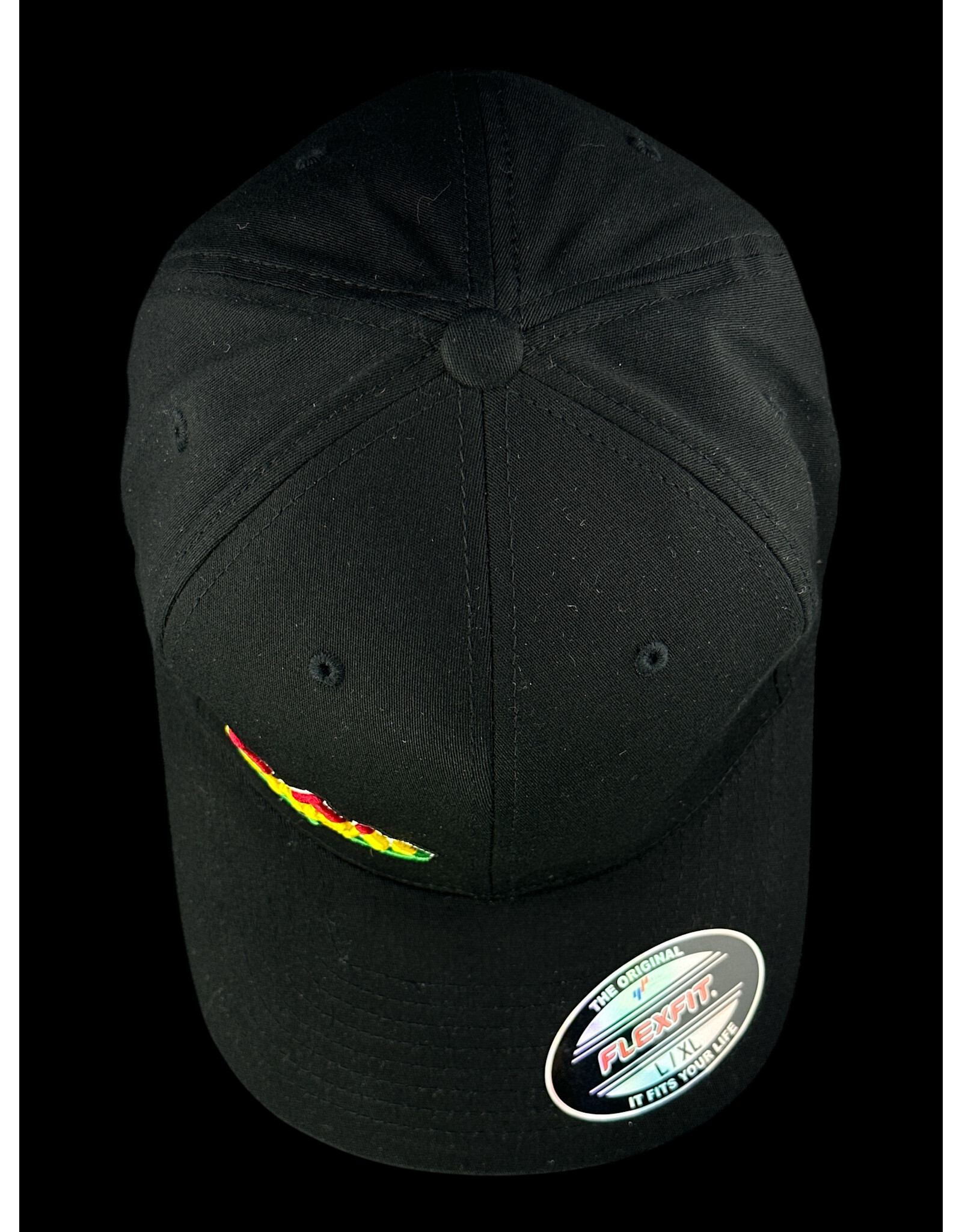 Borosyndicate Boro Black hat with rasta thread flexfit L / XL