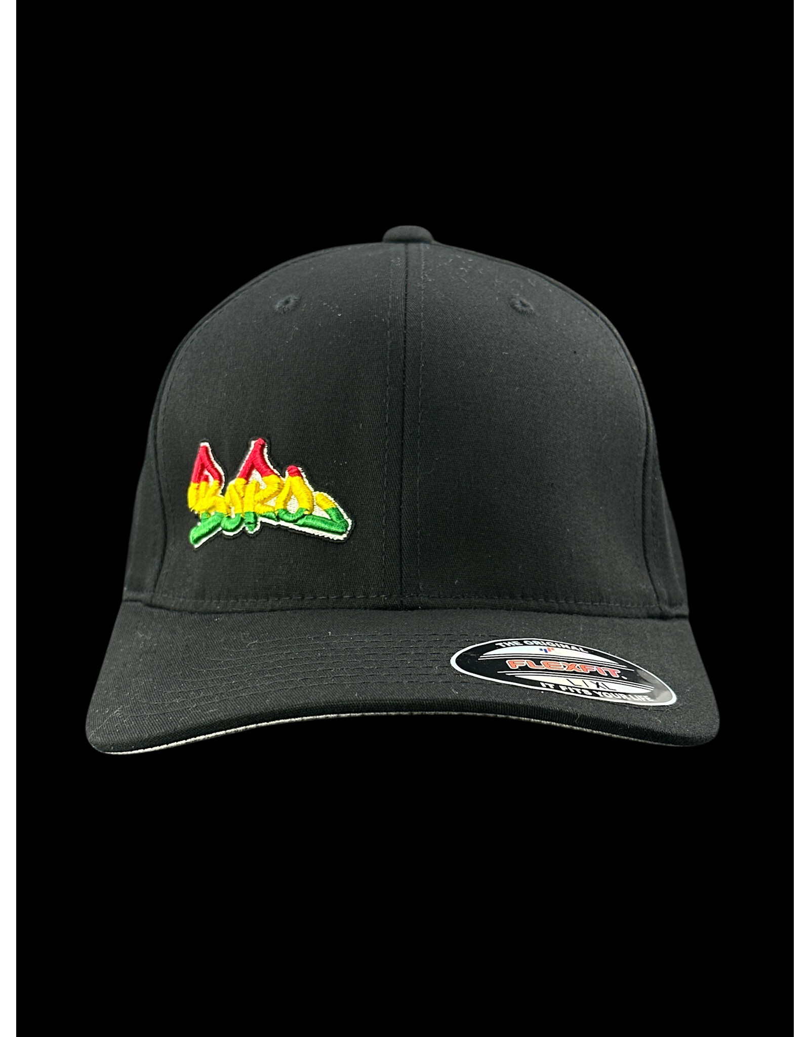 Borosyndicate Boro Black hat with rasta thread flexfit L / XL