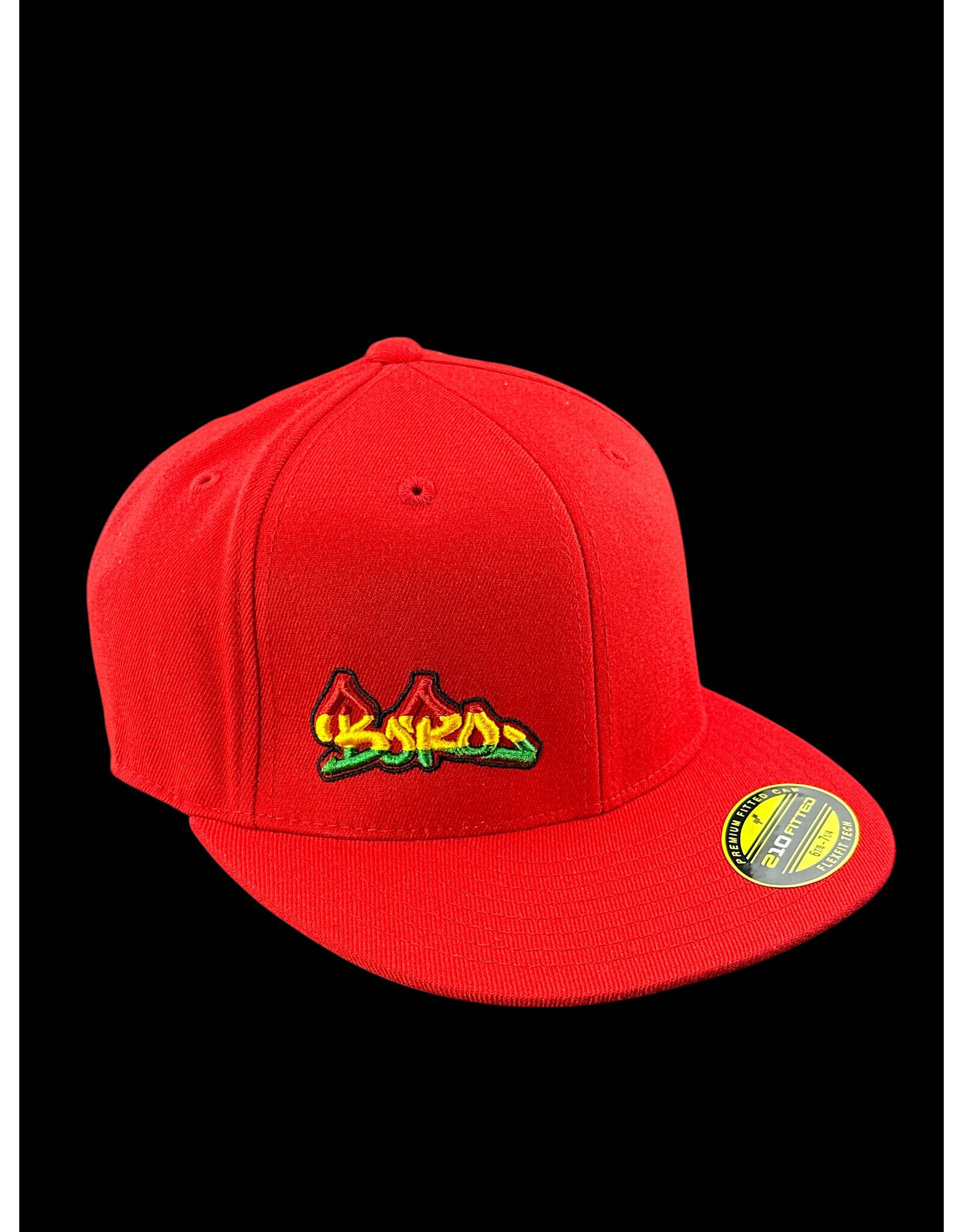 Borosyndicate Boro Red hat with Rasta thread 210 fitted 6 7/8 - 7 1/4