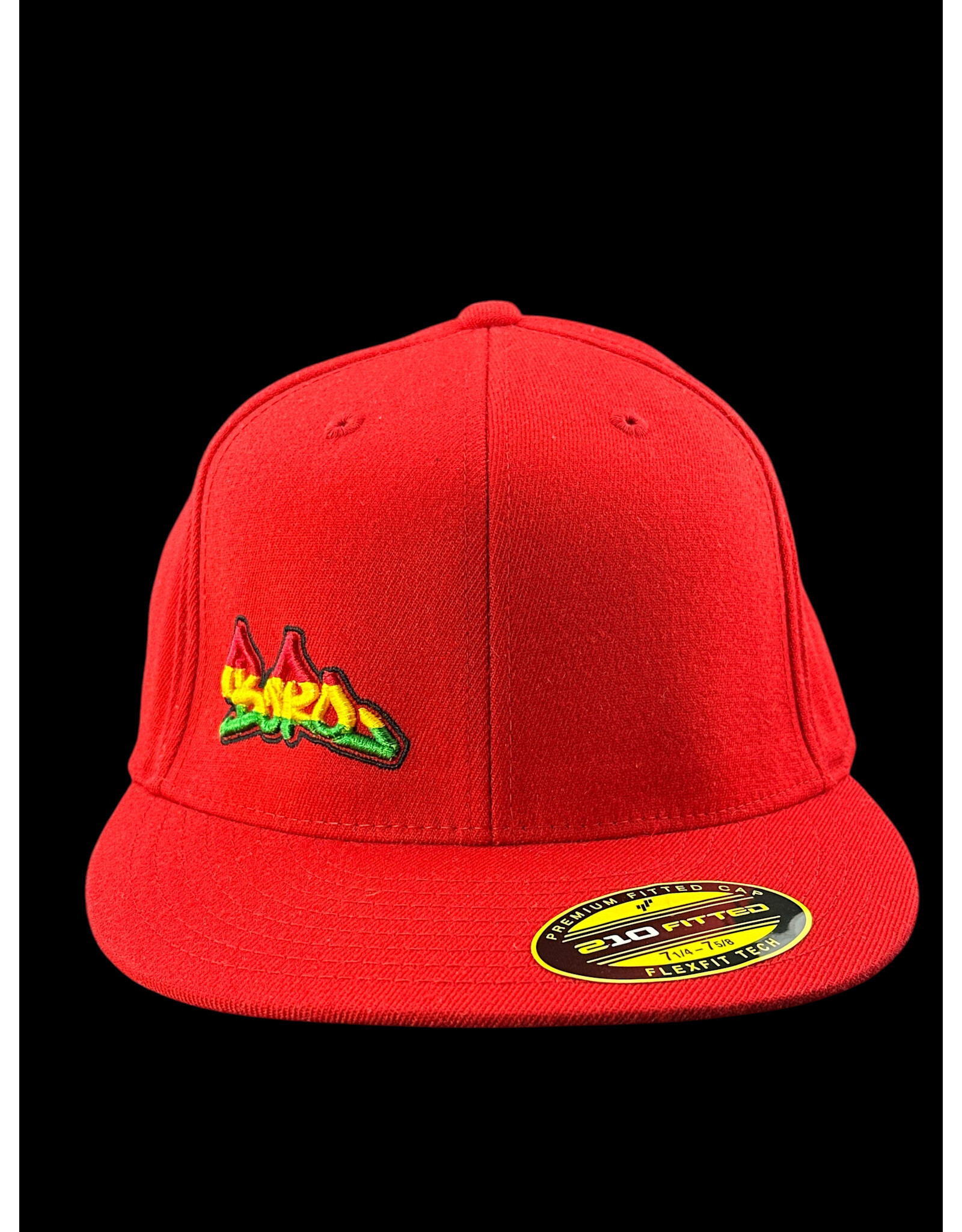Borosyndicate Boro Red hat with rasta thread 210 fitted 7 1/4 - 7 5/8
