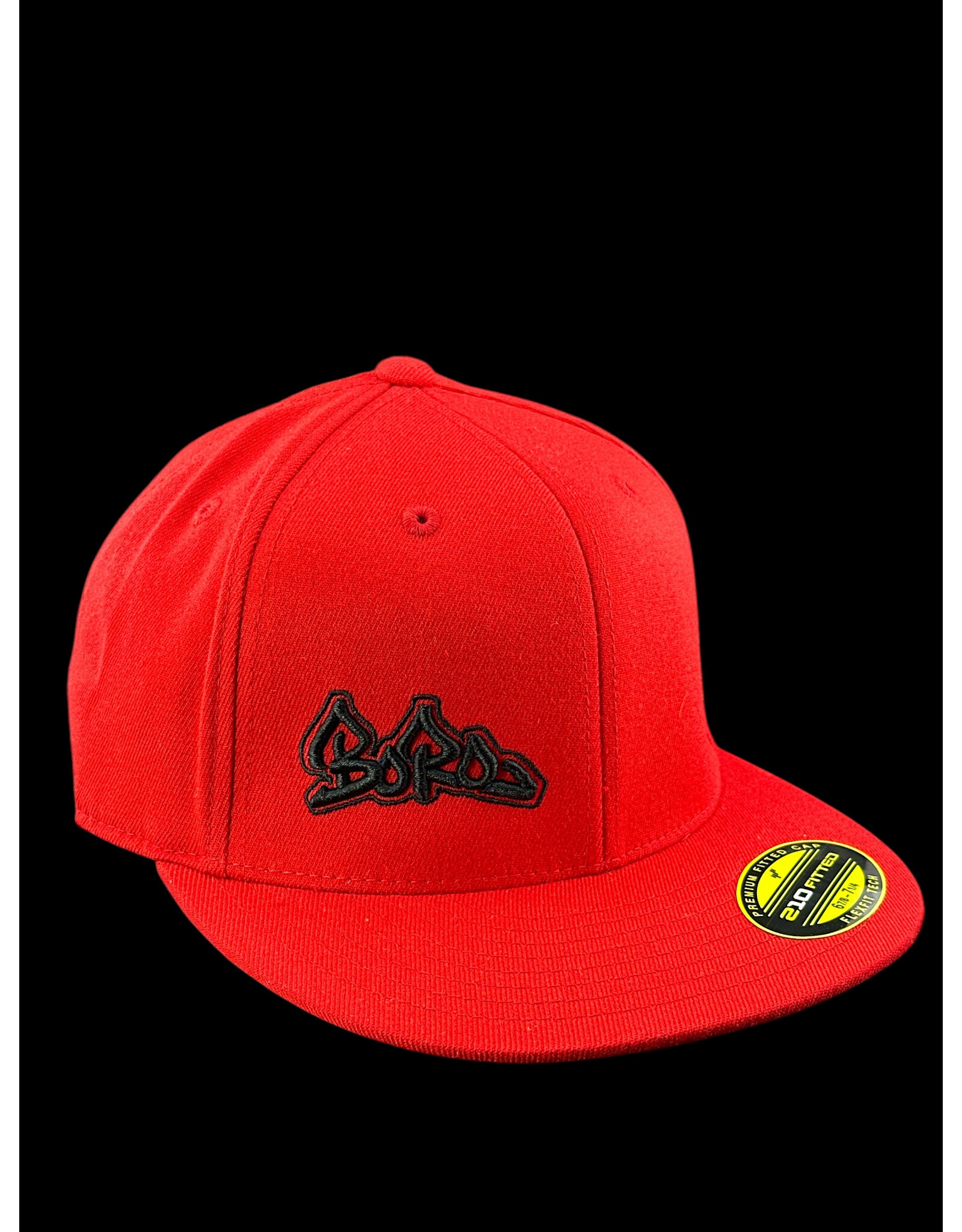 Borosyndicate Boro Red hat with black thread 210 fitted 6 7/8 - 7 1/4