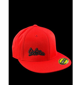 Borosyndicate Boro Red hat with black thread 210 fitted 6 7/8 - 7 1/4