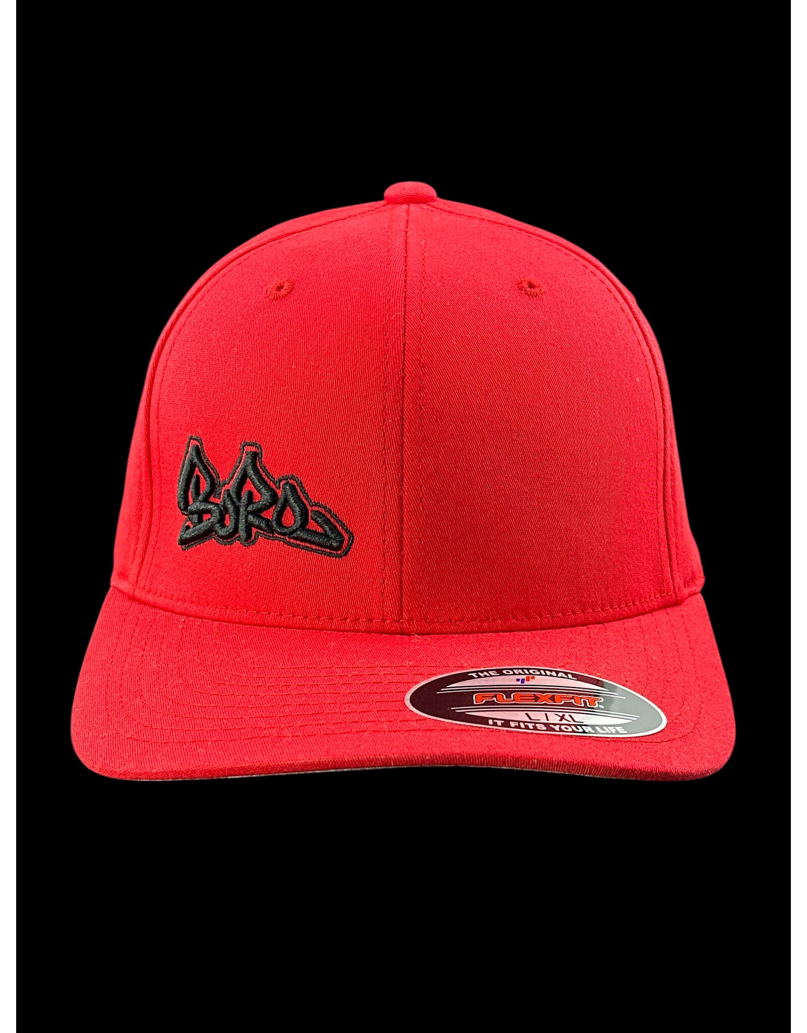 Borosyndicate Boro Red hat with black thread flexfit L / XL