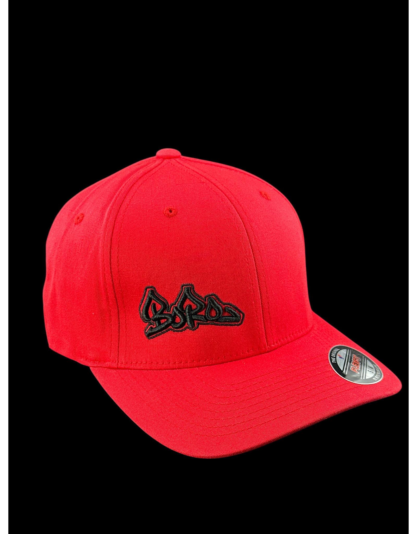 Borosyndicate Boro Red hat with black thread flexfit S / M