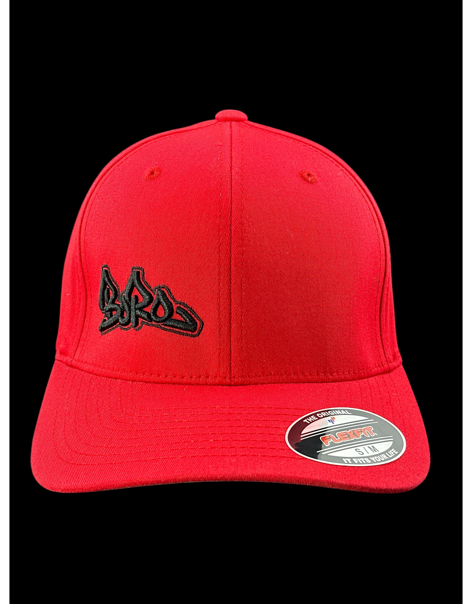 Borosyndicate Boro Red hat with black thread flexfit S / M