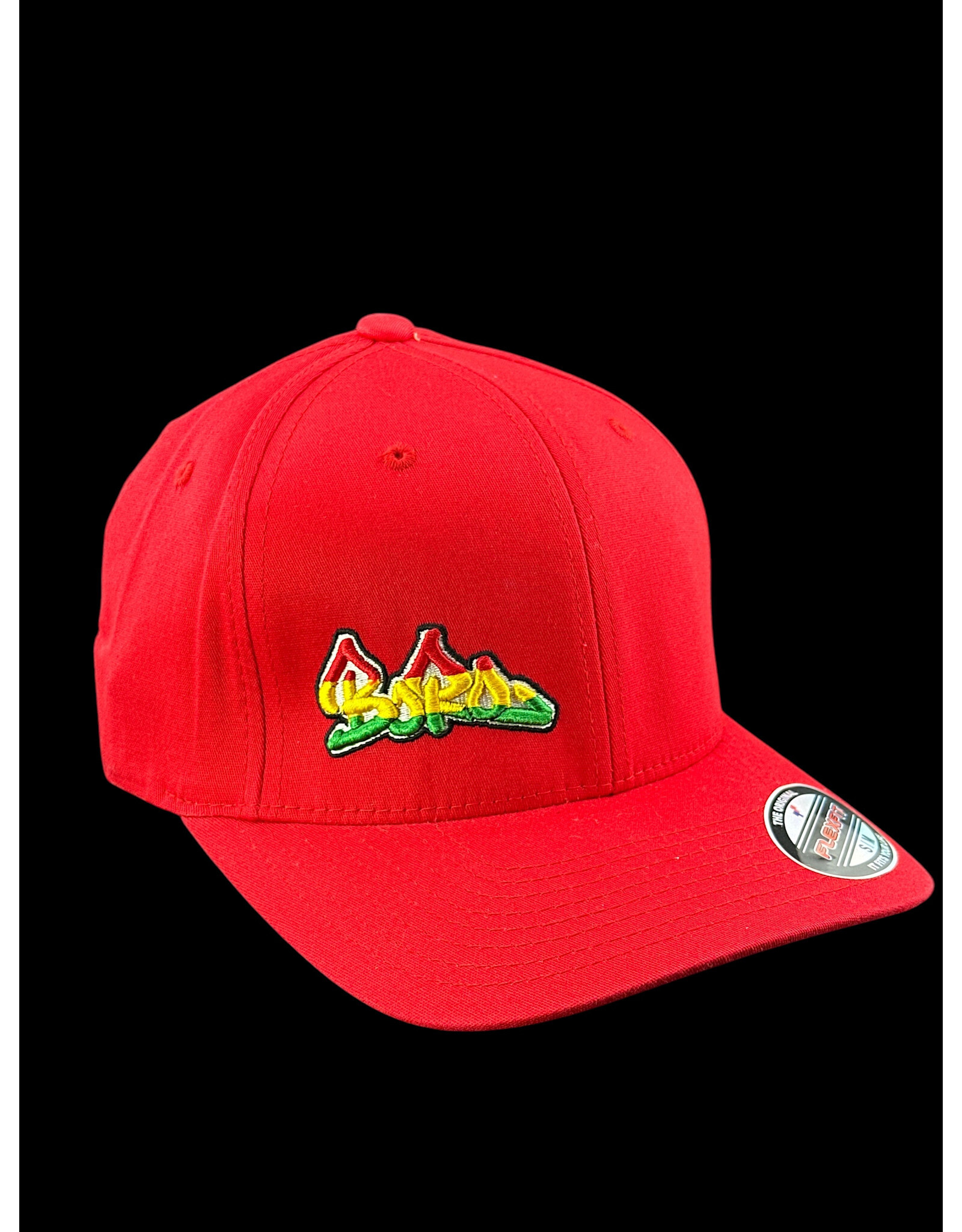 Borosyndicate Boro Red hat with rasta thread flexfit S / M