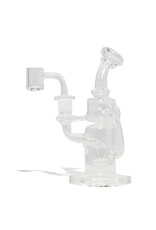 WULF MODS ALPHA Clear 14MM DAB RIG WITH QUARTZ BANGER