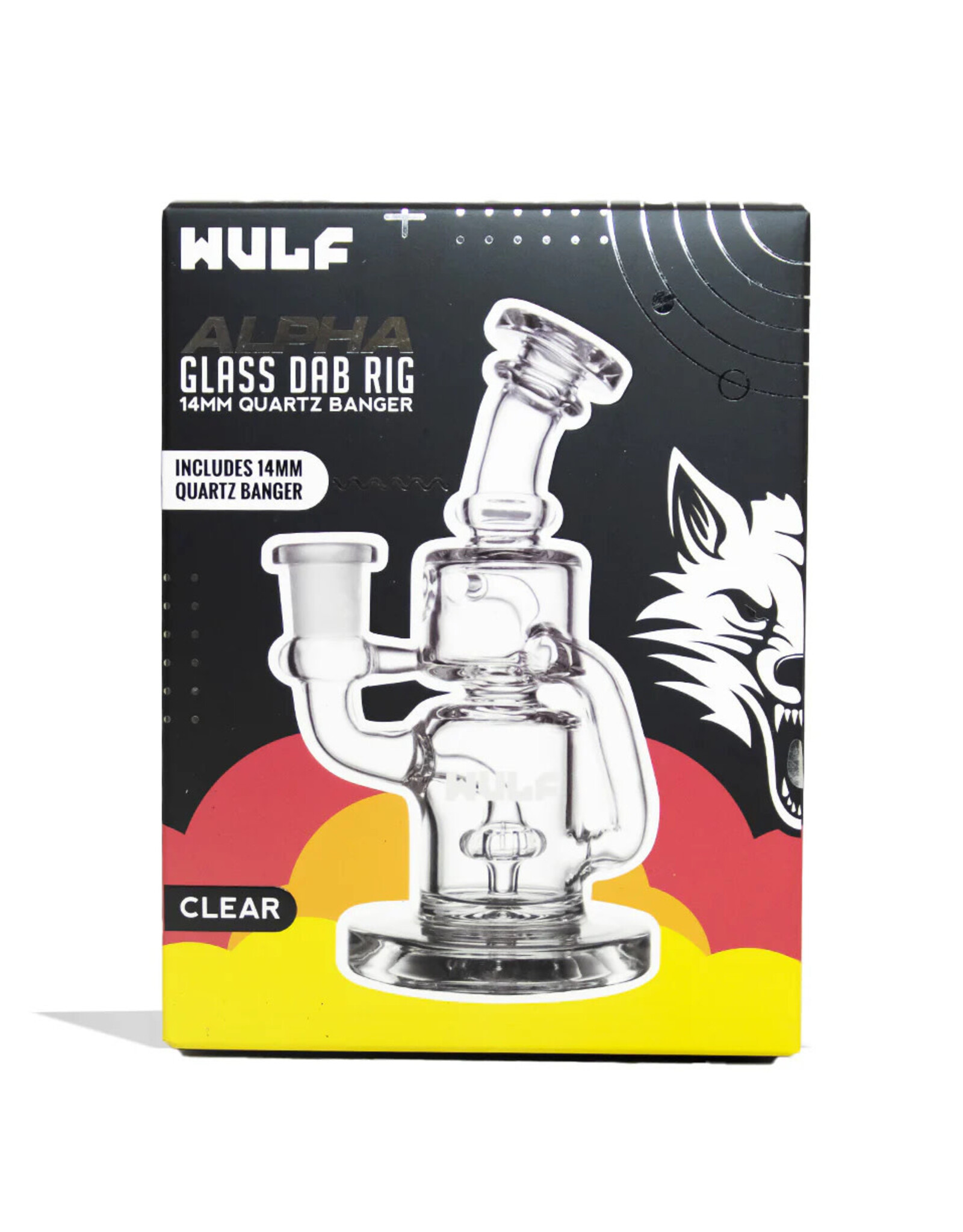 WULF MODS ALPHA Clear 14MM DAB RIG WITH QUARTZ BANGER