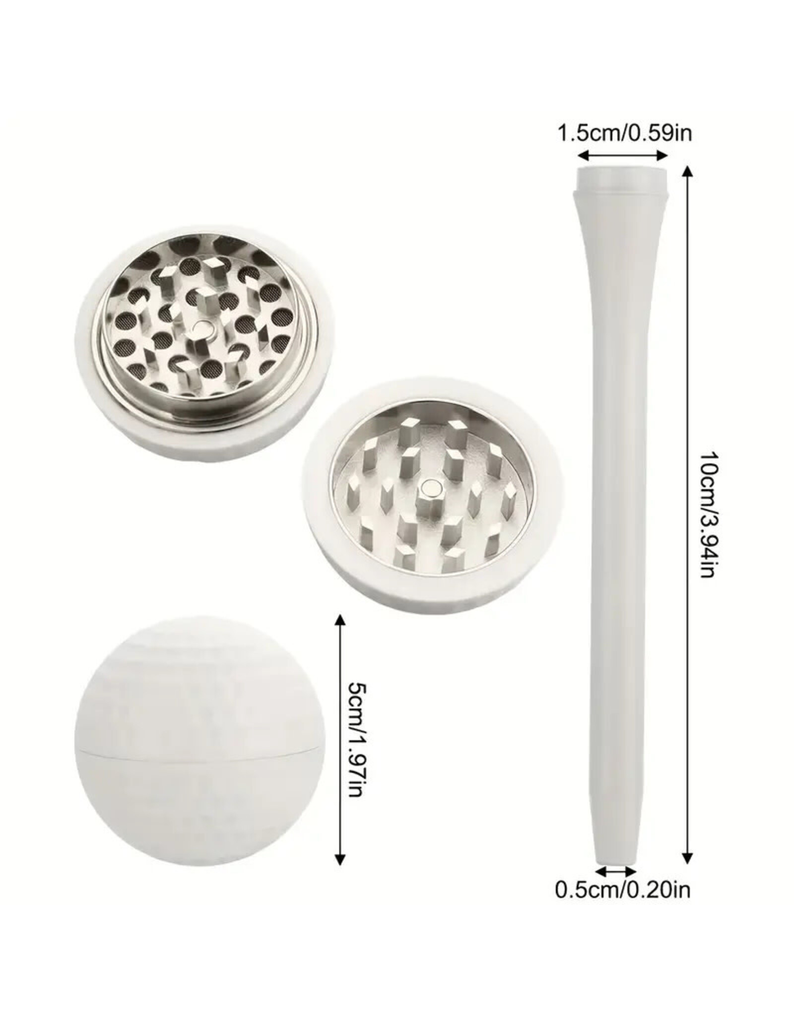 Golf Ball Grinder Set W/ Container And Chillum