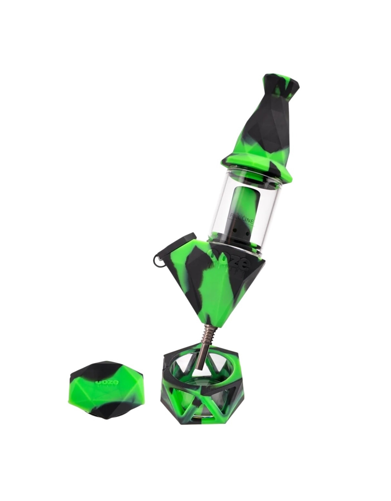 ooze Ooze Bectar Silicone Water Pipe And Nectar Collector Green And Black