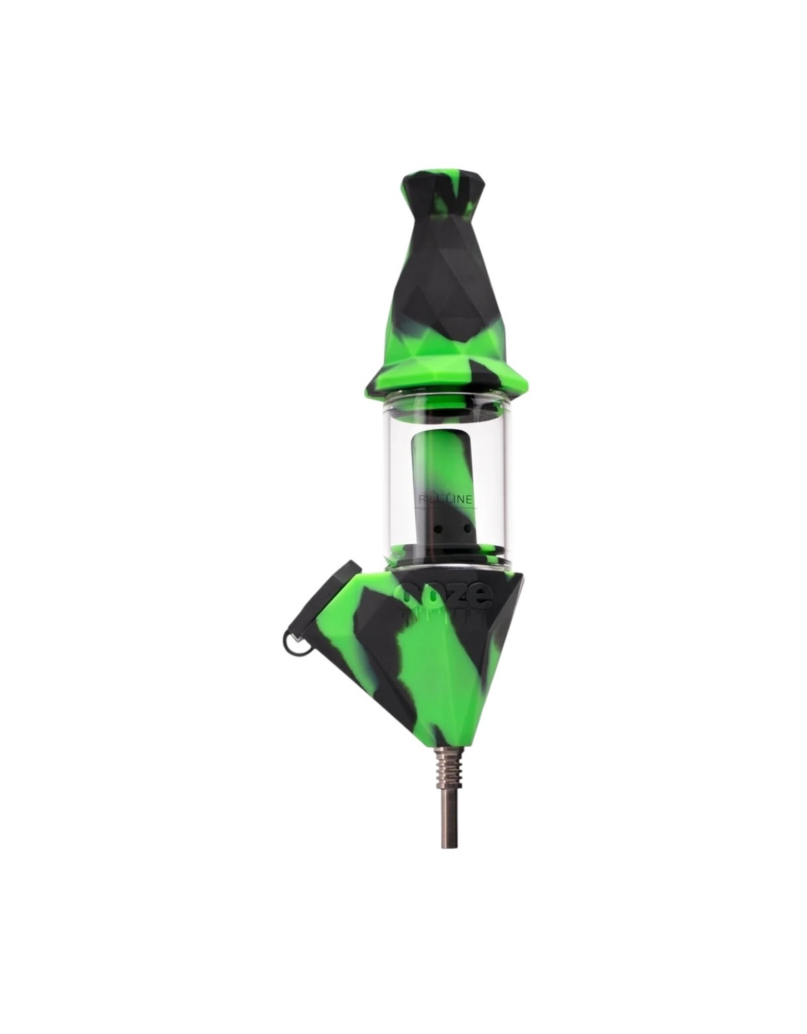 ooze Ooze Bectar Silicone Water Pipe And Nectar Collector Green And Black