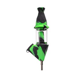 ooze Ooze Bectar Silicone Water Pipe And Nectar Collector Green And Black