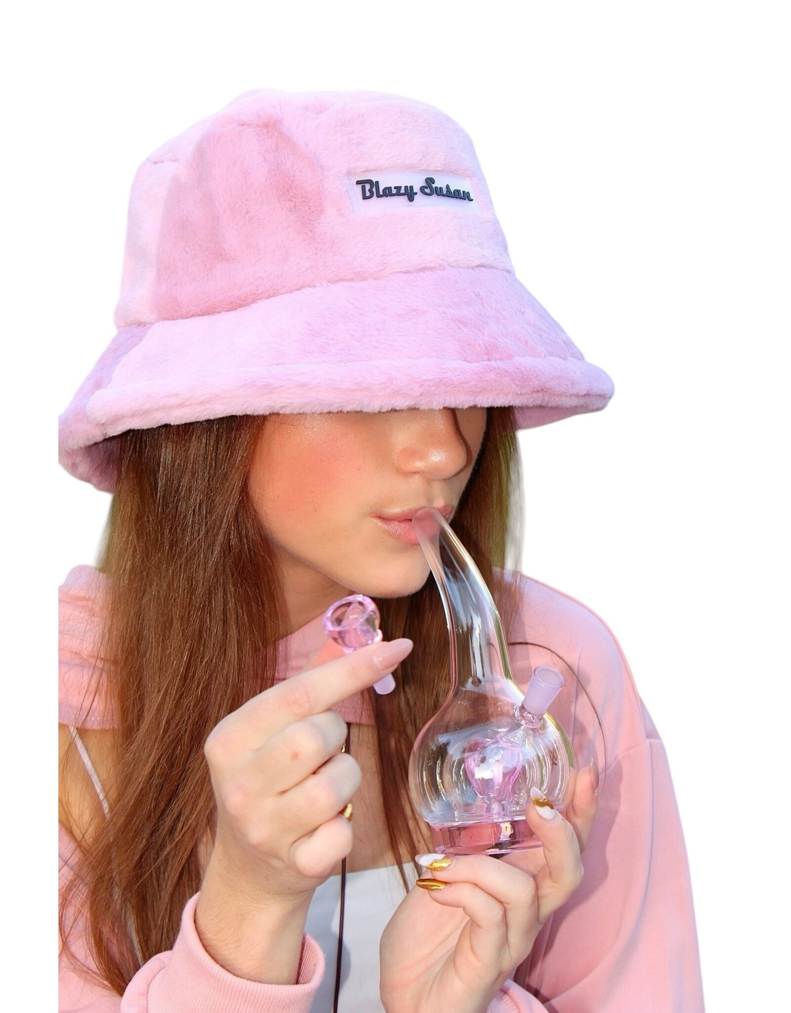 Blazy Susan Blazy Susan Pink Fuzzy Bucket Hat