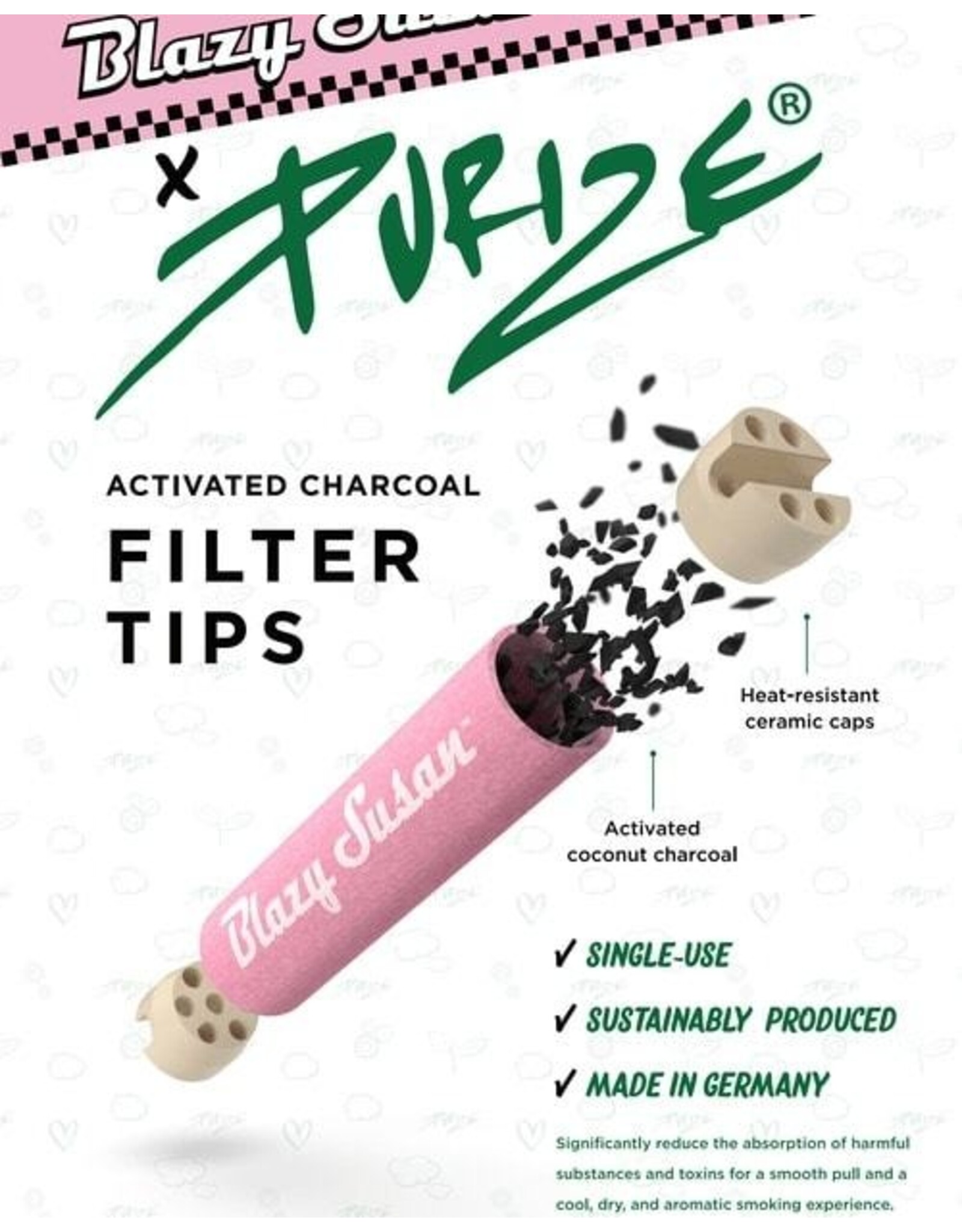Blazy Susan Blazy Susan x Purize Pink Charcoal Tips 10pk Regular Size