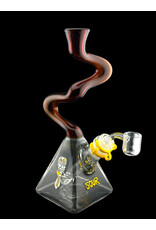 Sour Glass Triangle 2 Kink Amber Water Pipe Sour Glass