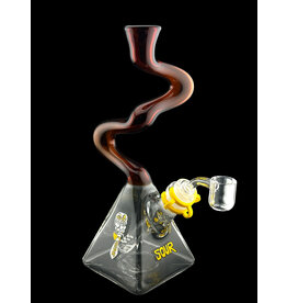 Sour Glass Triangle 2 Kink Amber Water Pipe Sour Glass