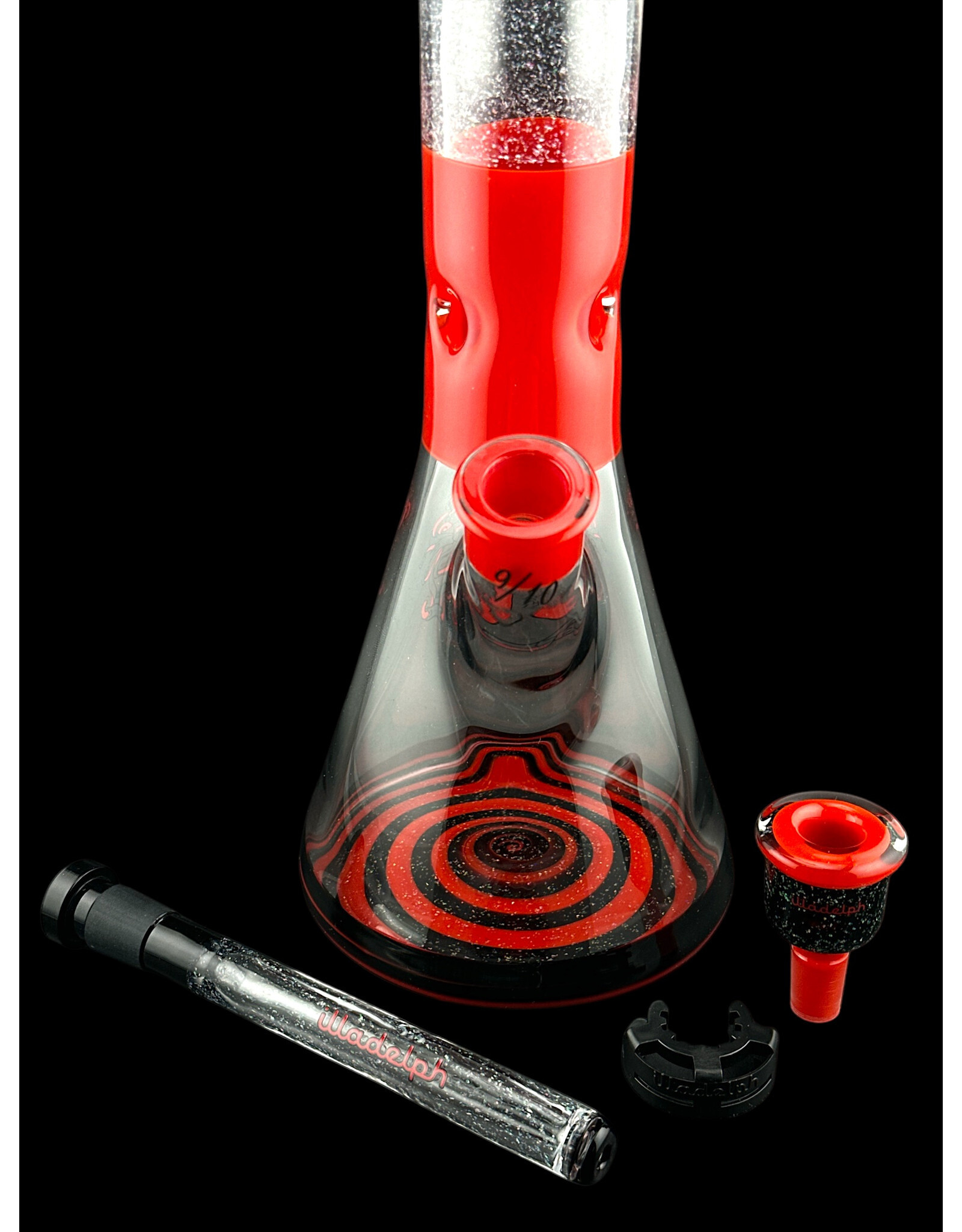 Illadelph Crushed Opal Medium Beaker Red And Black Illadelph