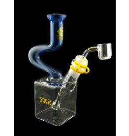 Sour Glass Sour Glass Small Blue Cube 1 Kink Water Pipe