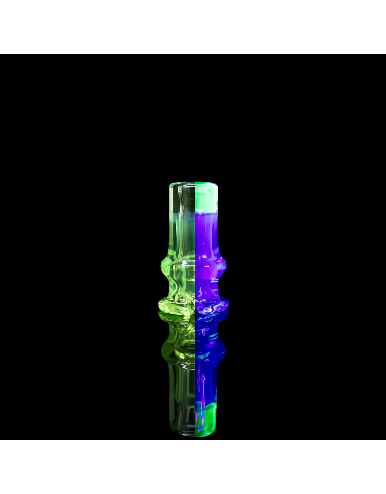 Tokr Glass Pivot Two Tone Slyme/UV Green Glass Tip Mouthpiece  by Tokr Glass