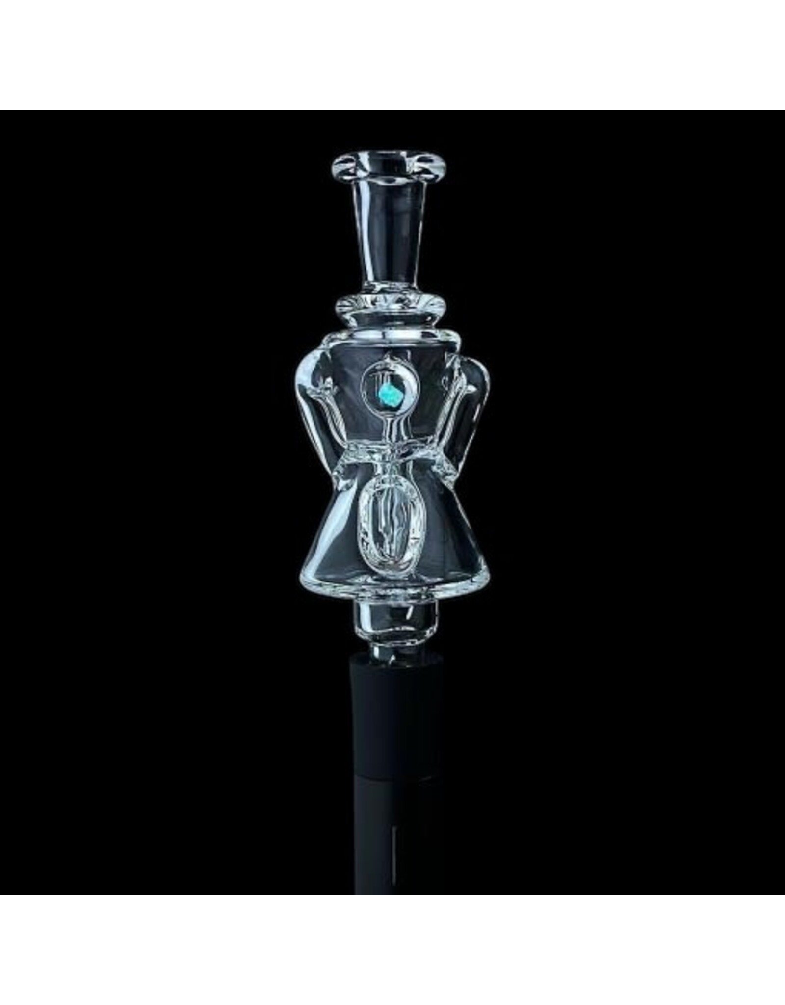 Iridescent Pivgilly Pivot Recycler Mouthpiece by Iridescent Glass