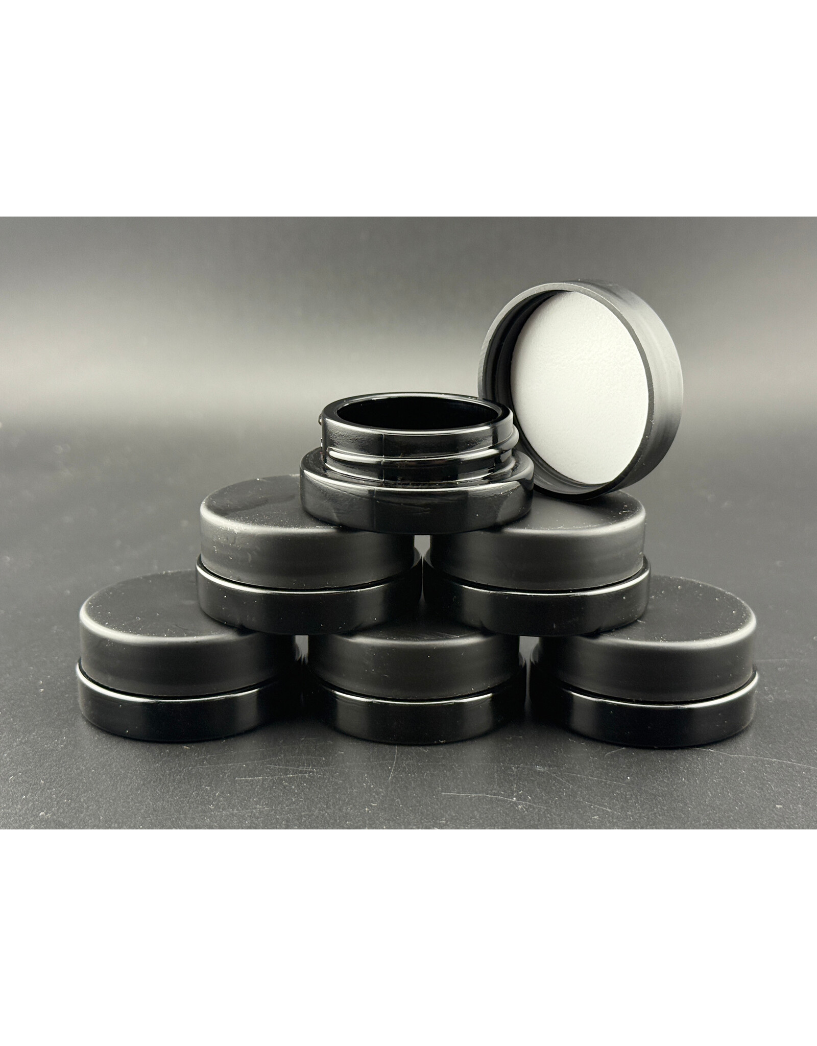 All Black 7ml low profile cosmetic jar