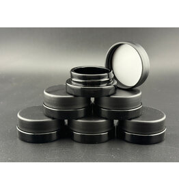 All Black 7ml glass low profile jar