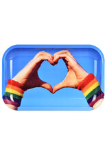Pulsar Pulsar Metal Rolling Tray | Equality Heart Hands | 11" x 7"