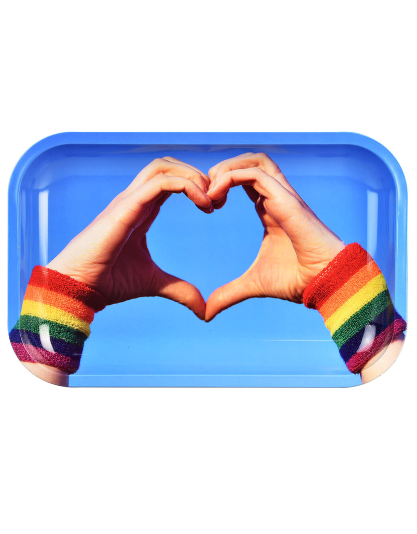 Pulsar Pulsar Metal Rolling Tray | Equality Heart Hands | 11" x 7"