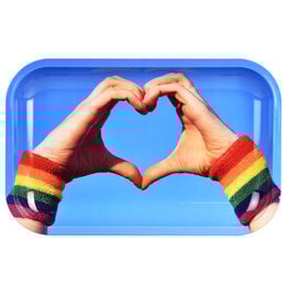 Pulsar Pulsar Metal Rolling Tray | Equality Heart Hands | 11" x 7"