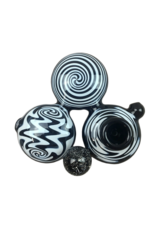 Alien flower monkey Triple Flat Disc  Black and White